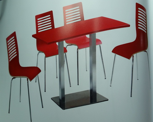 4人分體曲木（mù）椅（yǐ）防火板餐桌 (5)